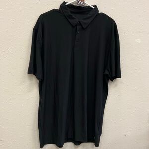 Vuori men’s Strato Tech Performance Polo Shirt black collared buttons down short